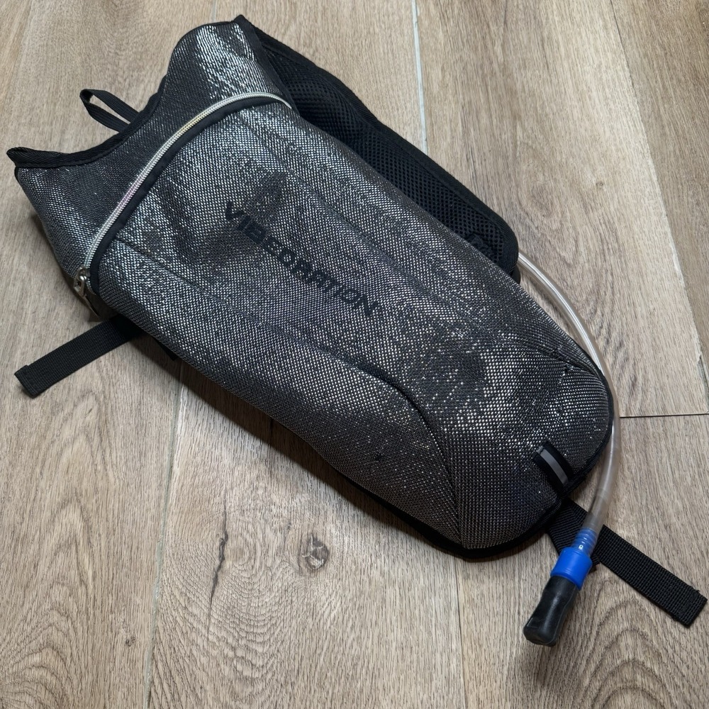 Vibedration Hydration Backpack Black Iridescent Lightweight Padded Straps